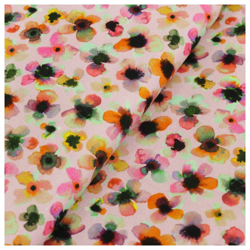 Cotton Jersey Print - Floral Watercolor H.Pastel Pink