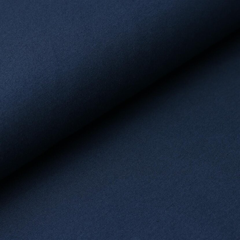 "Solid Deep Blue Cotton Jersey Fabric"